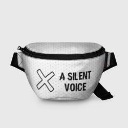 Поясная сумка 3D A Silent Voice glitch на светлом фоне: надпись и символ