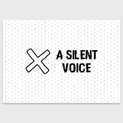 Поздравительная открытка A Silent Voice glitch на светлом фоне: надпись и символ