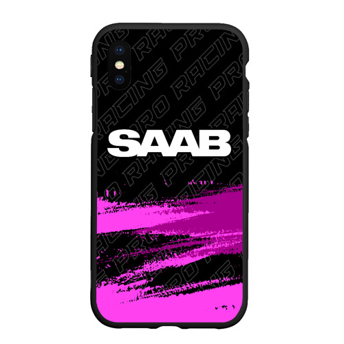 Чехол для iPhone XS Max матовый Saab pro racing: символ сверху