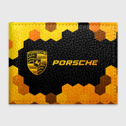 Обложка для студенческого билета Porsche - gold gradient: надпись и символ