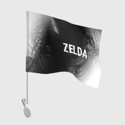 Флаг для автомобиля Zelda glitch на темном фоне: надпись и символ
