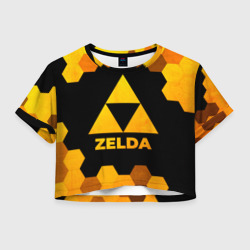 Женская футболка Crop-top 3D Zelda - gold gradient