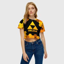 Женская футболка Crop-top 3D Zelda - gold gradient - фото 2