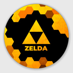 Круглый коврик для мышки Zelda - gold gradient