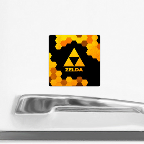 Магнит виниловый Квадрат Zelda - gold gradient - фото 2