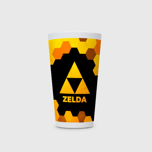 Кружка Латте с принтом Zelda - gold gradient, фото на моделе #1