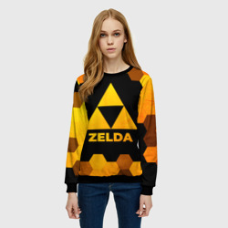 Женский свитшот 3D Zelda - gold gradient - фото 2