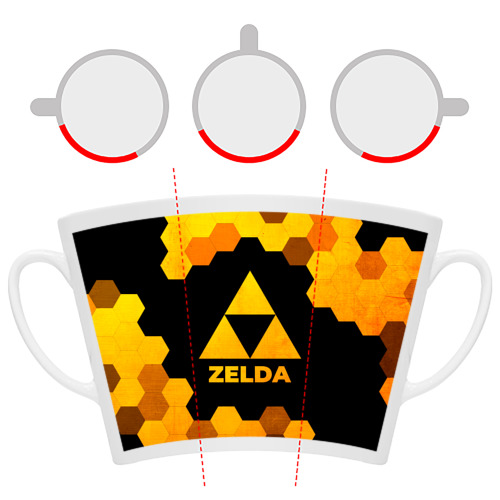 Кружка Латте с принтом Zelda - gold gradient, фото #6