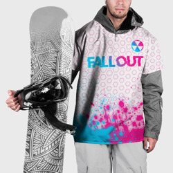 Накидка на куртку 3D Fallout neon gradient style: символ сверху