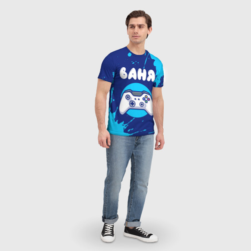 Мужская футболка 3D с принтом Ваня геймер, вид сбоку #3