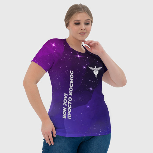 Женская футболка 3D с принтом Bon Jovi просто космос, фото #4