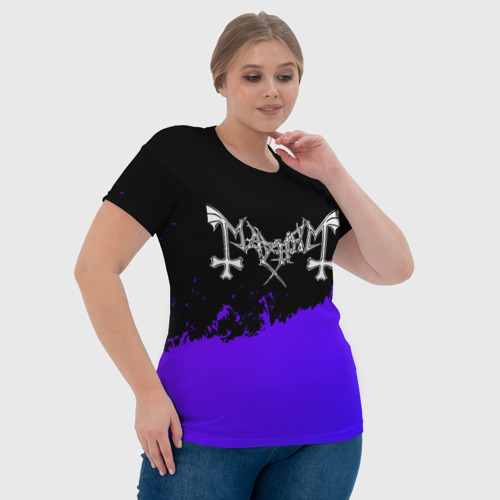 Женская футболка 3D Mayhem purple grunge, цвет 3D печать - фото 6