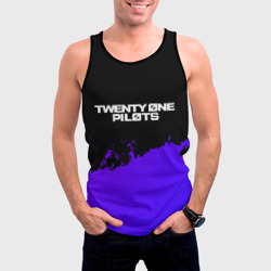 Мужская майка 3D Twenty One Pilots purple grunge - фото 2