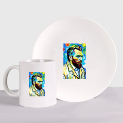 Набор: тарелка + кружка Vincent van Gogh - self-portrait - expressionism