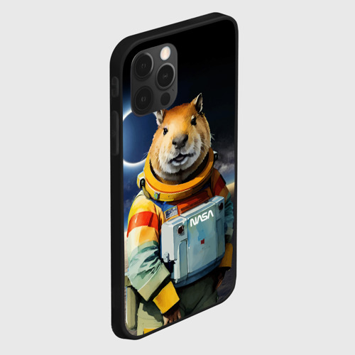 Чехол для iPhone 12 Pro с принтом Capy astronaut - NASA - neural network, вид сбоку #3