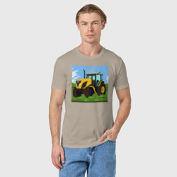 Мужская футболка хлопок Трактор желтый - фото 2