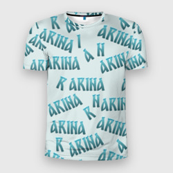 Мужская футболка 3D Slim Арина - текст паттерн