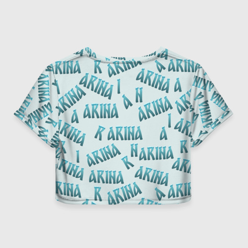 Женская футболка Crop-top 3D Арина - текст паттерн, цвет 3D печать - фото 2