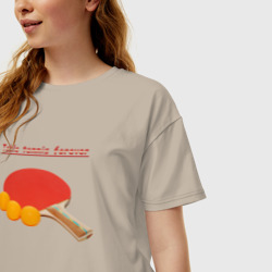 Женская футболка хлопок Oversize Table tennnis forever - фото 2