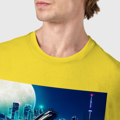 Мужская футболка хлопок Знак Порше, цвет желтый - фото 6