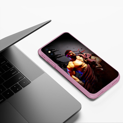 Чехол для iPhone XS Max матовый Street Fighter: Ryu, цвет розовый - фото 5