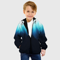 Детская куртка 3D Синее пламя огня на черном - фото 2