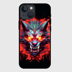 Чехол для iPhone 13 mini Кровожадный волк: Lupus pilum mutat, non mentem