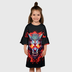 Детское платье 3D Кровожадный волк: Lupus pilum mutat, non mentem - фото 2