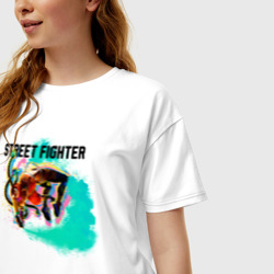 Женская футболка хлопок Oversize Street Fighter Kimberly - фото 2