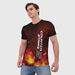 Мужская футболка 3D CS2 fire - фото 2