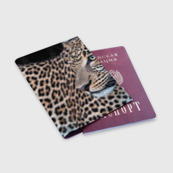 Обложка для паспорта матовая кожа Длинный леопард - фото 2