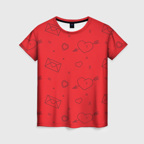 Женская футболка 3D Любовные письма, цвет 3D печать