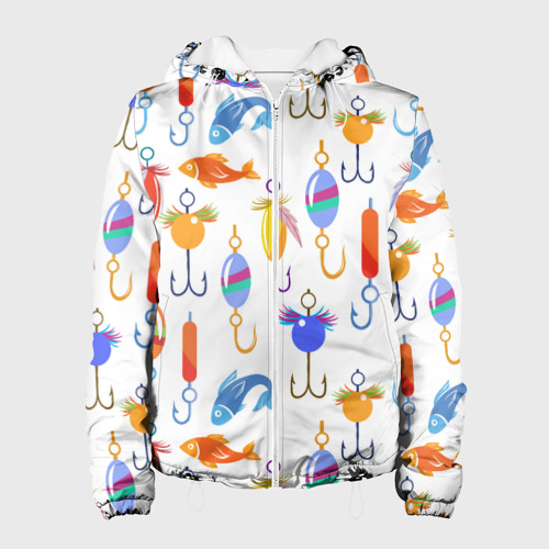 Женская куртка 3D Рыбалочка, цвет белый