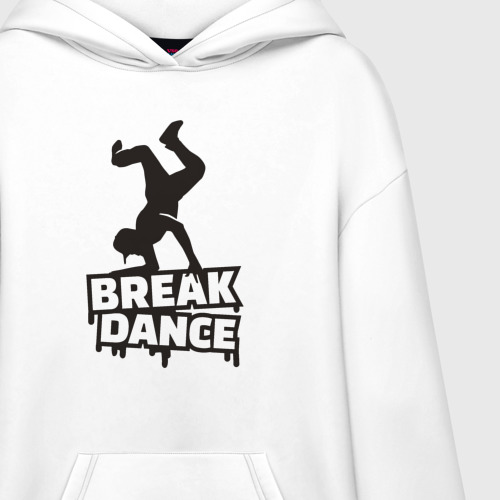 Худи SuperOversize хлопок Break dance style, цвет белый - фото 3