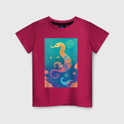 Морской конь – Детская футболка хлопок с принтом купить со скидкой в -20%
