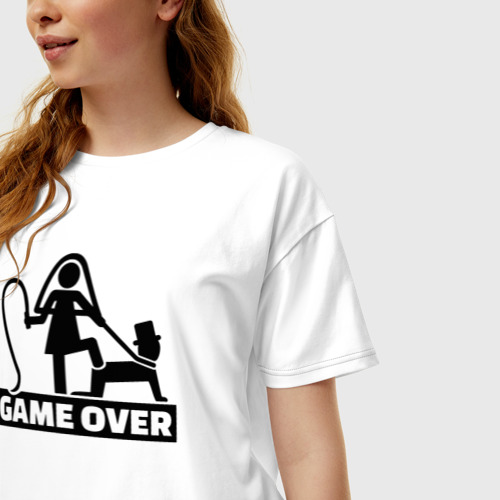 Женская футболка хлопок Oversize Молодые, цвет белый - фото 3