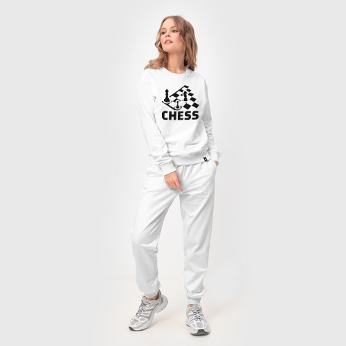 Женский костюм хлопок с принтом Chess game, фото на моделе #1