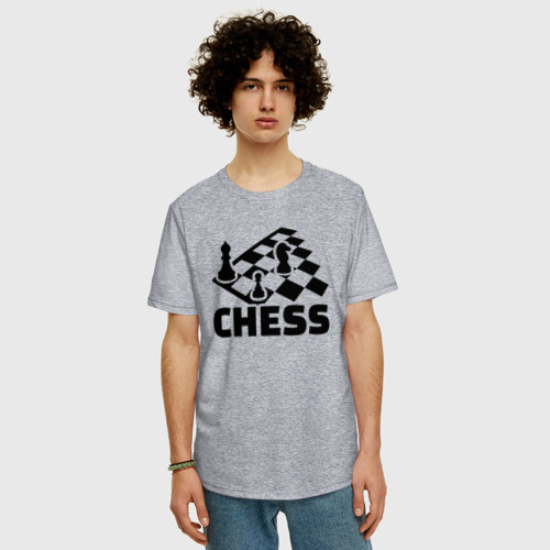 Мужская футболка хлопок Oversize с принтом Chess game, фото на моделе #1