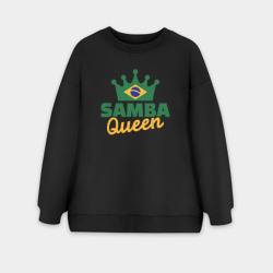 Женский свитшот oversize без начеса хлопок Королева самбы