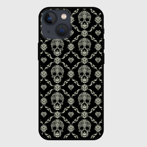 Чехол для iPhone 13 mini Узор с черепами Pattern with skulls