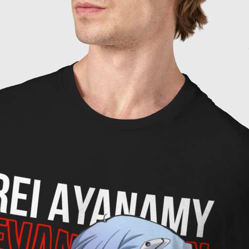 Мужская футболка хлопок Евангелион Рей, цвет черный - фото 6
