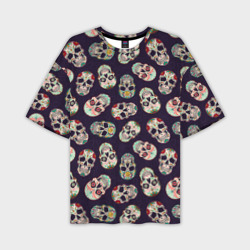 Мужская футболка oversize 3D Узор с черепами Pattern with skulls