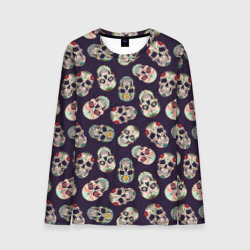 Мужской лонгслив 3D Узор с черепами Pattern with skulls