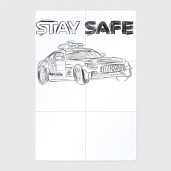 Магнитный плакат 2Х3 Stay safe black