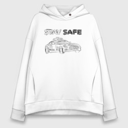 Женское худи Oversize хлопок Stay safe black