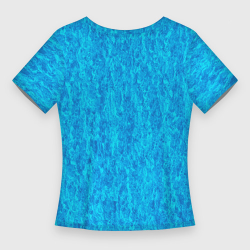 Женская футболка 3D Slim Абстракция лазурный голубой, цвет 3D печать - фото 2