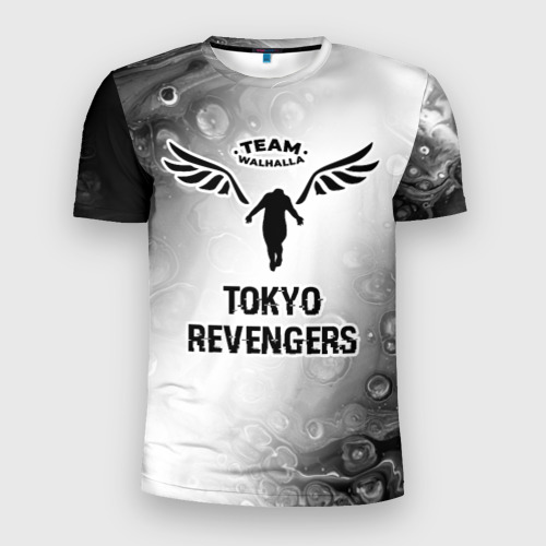 Мужская футболка 3D Slim с принтом Tokyo Revengers glitch на светлом фоне, вид спереди #2