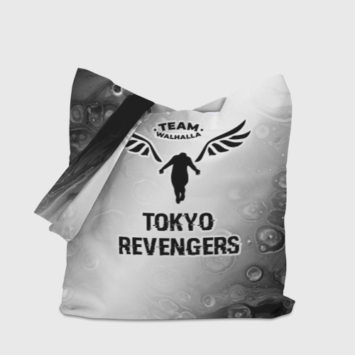 Шоппер 3D с принтом Tokyo Revengers glitch на светлом фоне, вид сбоку #3