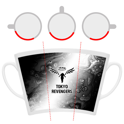 Кружка Латте с принтом Tokyo Revengers glitch на светлом фоне, фото #6