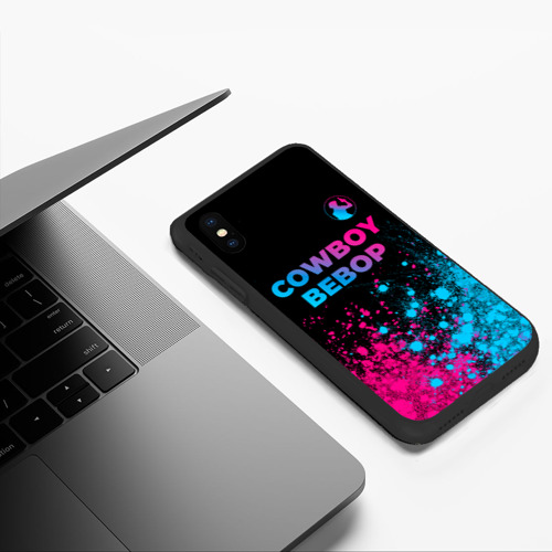 Чехол для iPhone XS Max матовый Cowboy Bebop - neon gradient: символ сверху - фото 5